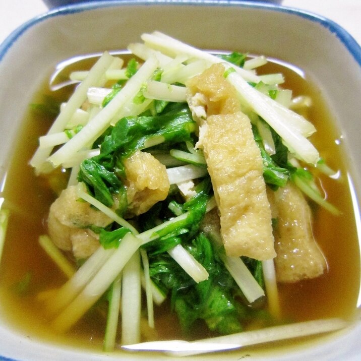 水菜と揚げの煮びたし